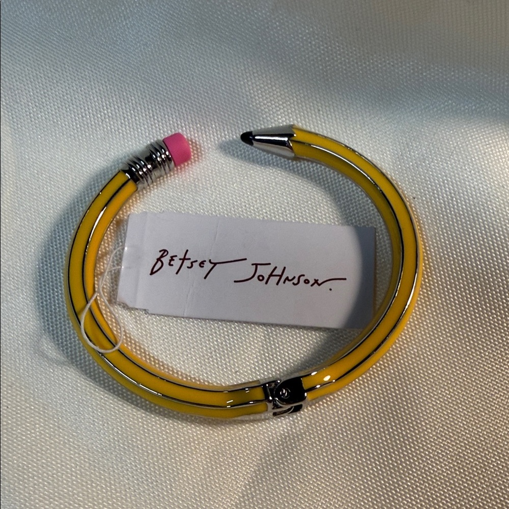 Betsey Johnson Yellow Pencil Bracelet